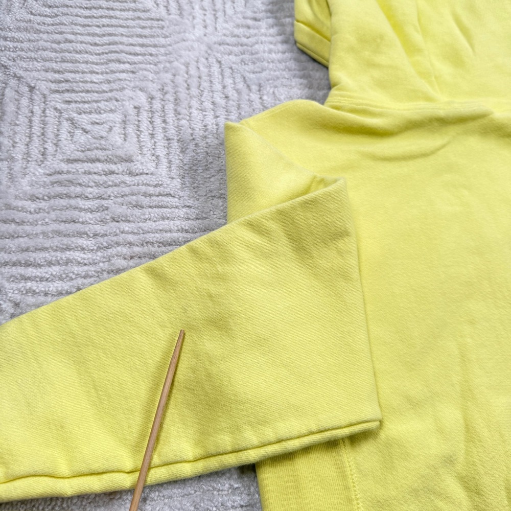 Champion Hoodie Men's S Reverse Weave Yellow Retro Graphic Sporty Street Wear - Picture 15 of 16